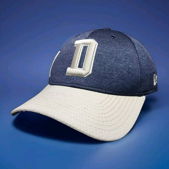 NFL Dallas Cowboys Big D Blue Gray New ERA 3930 Fitted Hat Size Medium / Large - Picture 1 of 6